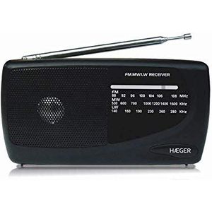 Haeger - PR-TRI.002A - Radio - Zwart - Draagbaar met AM, FM, LW en MW ondersteuning