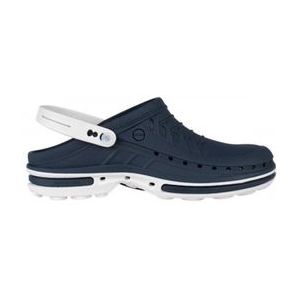 Medische Klomp Wock Clog Steri-Tech Wit Marineblauw