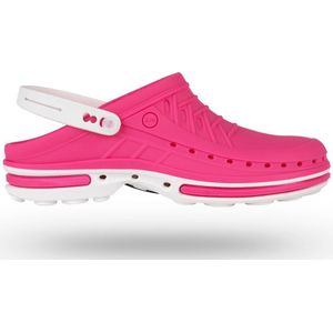 Wock - Clog Steri-Tech - Klomp - Wit/Fuchsia - Polymeer