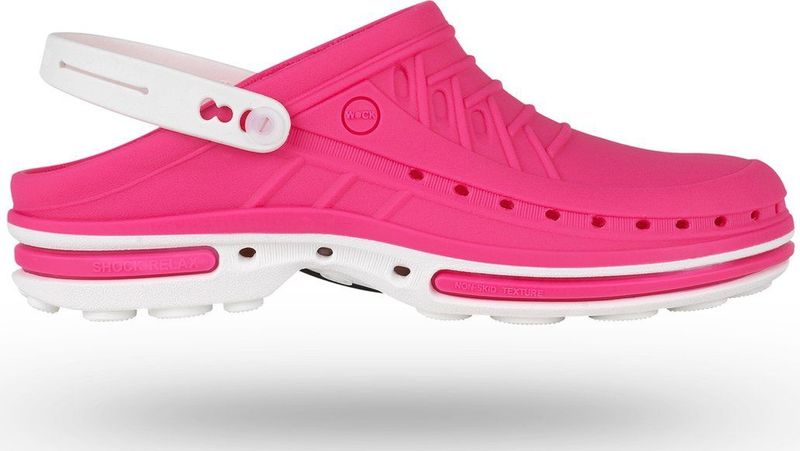 Wock - Clog Steri-Tech - Klomp - Wit/Fuchsia - Polymeer