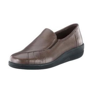 Instappers - Taupe - Gladleer - Breed Schoenwijdte G