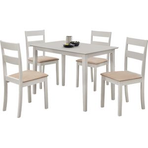 Tafelset Damir met 4 stoelen - lichtgrijs