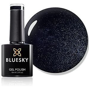 Bluesky Overtly Onyx 80540 gelnagellak, donkerzwart, glitter, onyx, duurzaam, afbladderend, 10 ml (vereist drogen onder een uv-ledlamp)