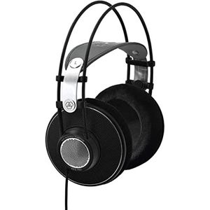 AKG K612PRO open over-ear studio-hoofdtelefoon van premium referentieklasse, geavanceerde open technologie, lederen hoofdbeugel, breed en breed klankspectrum, comfortabel design - zwart