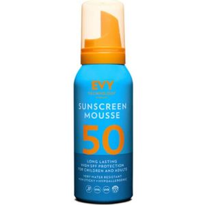 EVY Zonnebrand Mousse - SPF 50 100 ml - Beschermend en Hydraterend - Dermatalogisch aanbevolen - Zweet en water bestendig