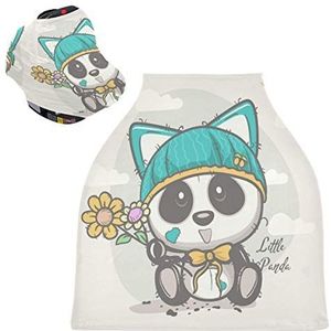 Leuke Baby Panda Bloem Stretchy Baby Auto Stoelhoes, Luifel Nursing Covers, Zachte Ademend Winddicht Sjaal Changepad voor Winter Baby Borstvoeding Jongens