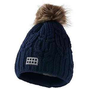 LEGO Wear Baby-unisex Lego LWAMANDA 700-gebreide muts met pompon muts, blauw (Dark Navy 590), 48 cm