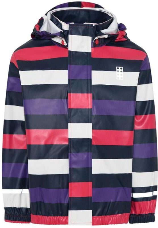 LEGO® Wear Regenjas - PU - Jamaica 102 - Paars/Wit/Fuchsia Stree - LEGO® Wear - 4 jaar (104) - Regenjas
