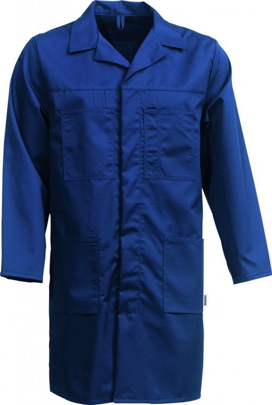 Fristads - Stofjas - 3/4 Mouwen - Blauw - Duurzaam - Druknoopsluiting - Functionele Zakken