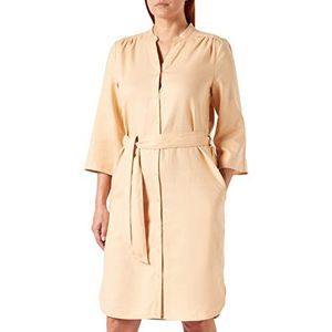 Noa Noa Dames Sheer Linen Dress, Bijna abrikoos, 46 NL