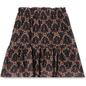 Noa Noa miniature Girl's Mini Girl PixieNNM Skirt, Print Black/Brown, 122/7Y