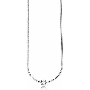 Silver necklace with round clasp 590742HV
