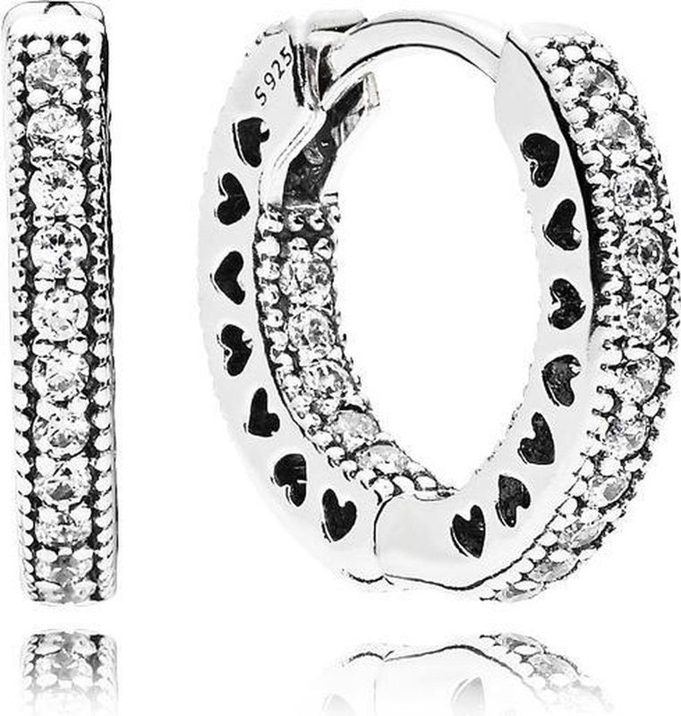 Pandora Ohrringe Kleine Pandora Hearts Creolen aus Sterlingsilber 296317CZ