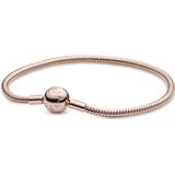 PANDORA Schlangen-Gliederarmband in Roségold 14 Karat rosévergoldete Metalllegierung aus der PANDORA Moments Collection, 18cm