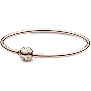 PANDORA Armreif in Roségold mit Kugelverschluss und Sterling-Silber und 14 Karat rosévergoldete Metalllegierung Moments Collection, 17cm