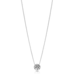PANDORA Damesketting met hanger en hanger 925 sterling zilver 397780CZ-45, Sterling zilver, zirkonia, Zirkoniumoxide