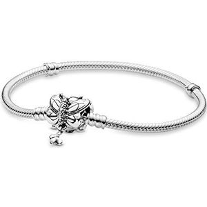 Pandora Moments Schlangen-Glierderarmband mit Schmetterlings-Verschluss in Sterling Silber aus der Pandora Moments Collection, Größe 20