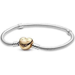 Pandora Armbänder Pandora Moments Pavé-Armband mit Herzverschluss und Schlangenkettendesign 568707C00