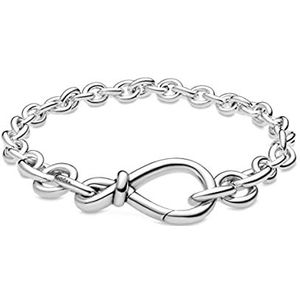 Pandora Zilveren damesarmband oneindigheidsknoop, 16 cm, Sterling zilver, Niet van toepassing.
