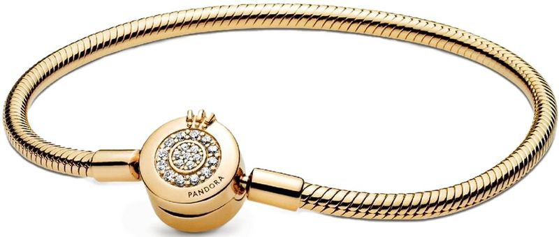 Pandora - Moments Sparkling Crown - Dames Armband - Goudkleurig en Transparant