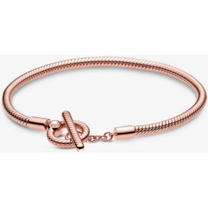 Pandora - Moments T-Bar Slangenschakel-Armband - Roségoud - Slangenpatroon