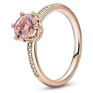 PANDORA Signature Pavé-Herz Creolen aus 14 Karat rosévergoldeterr Metalllegierung mit klaren, funkelnden Cubic Zirkonia und ausgestanzten Herzen