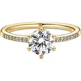 Pandora Dames Ring Zilver Goudkleurig 16.