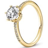 Pandora Dames Ring Zilver Goudkleurig 16.