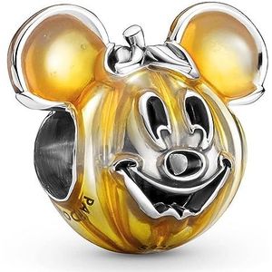 PANDORA Disney Micky Maus Kürbis Charm aus Sterling Silber, Kompatibel mit PANDORA Moments Armbänder, Höhe: 13mm, 799599C01