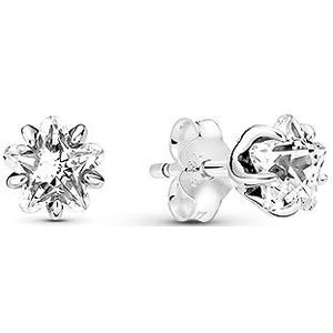 PANDORA Himmlischer Funkelnder Stern Oorbellen in Sterling Zilver met Zirkonia, Afmetingen: 5,3 mm x 6,5 mm x 6,5 mm, 290023C01, Sterling zilver, Zirkonia