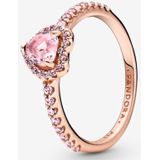 Pandora - Timeless Heart - Ring - 14-karaats Roséverguld - Orchideeënroze Kristal - Roze Zirkoniasteentjes