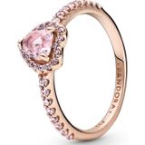 Pandora Ringe Rosa erhabener, glänzender Herzring 188421C04