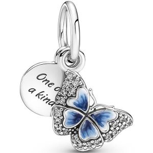 Pandora - 790757C01 - Hangende Bedel - Blauwe Vlinder & Citaat