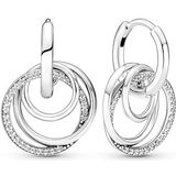 PANDORA Familie Familie Für Immer Verschlungene Creolen aus Sterling-Silber, Kompatibel mit PANDORA Moments Armbänder