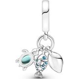 PANDORA - Moments Tropischer Seestern & Muschel Clip-Charm - Sterling Zilver - Cubic Zirkonia