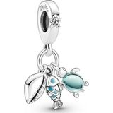 PANDORA - Moments Tropischer Seestern & Muschel Clip-Charm - Sterling Zilver - Cubic Zirkonia
