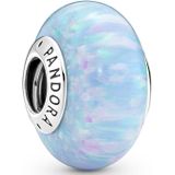 Pandora oceaanblauwe iriserende bedel 791691C01, één maat, sterling zilver, kunst-opaal, Sterling zilver, Synthetische opaal