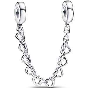 Pandora Sterling zilveren momenten veiligheid ketting en clips, Zilver, Geen edelsteen