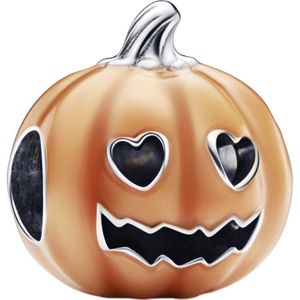 PANDORA Im Dunkeln leuchtender Gruseliger Kürbis Charm aus Sterling Silber, Kompatibel Moments, Moments Kollektion, 792291C01