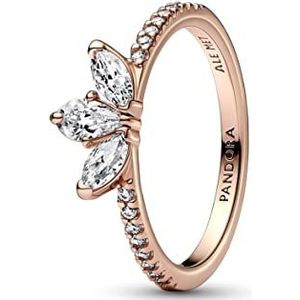PANDORA Timeless Funkelndes Herbarium Cluster Ring mit 14 Karat rosévergoldeter Metalllegierung und Cubic Zirkonia Timeless Collection, Größe 54, 182392C01-54