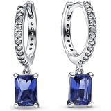 PANDORA - Tijdloze Creolen - Blauw - Sterling Zilver - Eén Paar