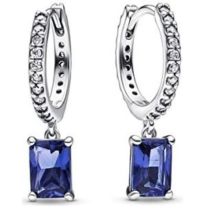 Pandora Timeless 925 Sterling Zilveren Blue Sparkling Oorhangers 292381C01