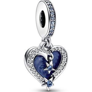 Pandora Charms - Himmlische Sternschnuppe Herz doppelter Anhänger C in blue