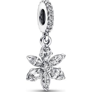 PANDORA Timeless Funkelnder Herbarium Cluster Charm-hanger van sterling zilver, compatibel met armbanden uit de Moments-collectie, 782383C01, Eén maat, Zilver, Zirkonia