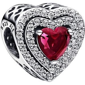 Pandora Timeless Sprankelende gelaagde hartjes bedel - Zilver