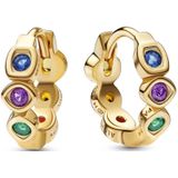 PANDORA Marvel The Avengers Infinity-Steine Ohrringe aus vergoldeter Metalllegierung mit Cubic Zirkonia in der Farbe Gold, Marvel X PANDORA Kollektion, 262567C01