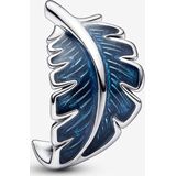 Pandora - Gebogen Veerbedel - Blauw - Sterling Zilver - Handgemaakt