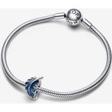 Pandora - Gebogen Veerbedel - Blauw - Sterling Zilver - Handgemaakt