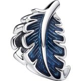 Pandora - Gebogen Veerbedel - Blauw - Sterling Zilver - Handgemaakt