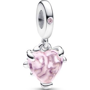 Pandora Charms - Pink Family Tree & Heart Dangle in pink